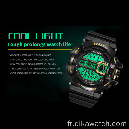 SMAEL Hommes Sports Militaires Compte À Rebours Montres Homme LED